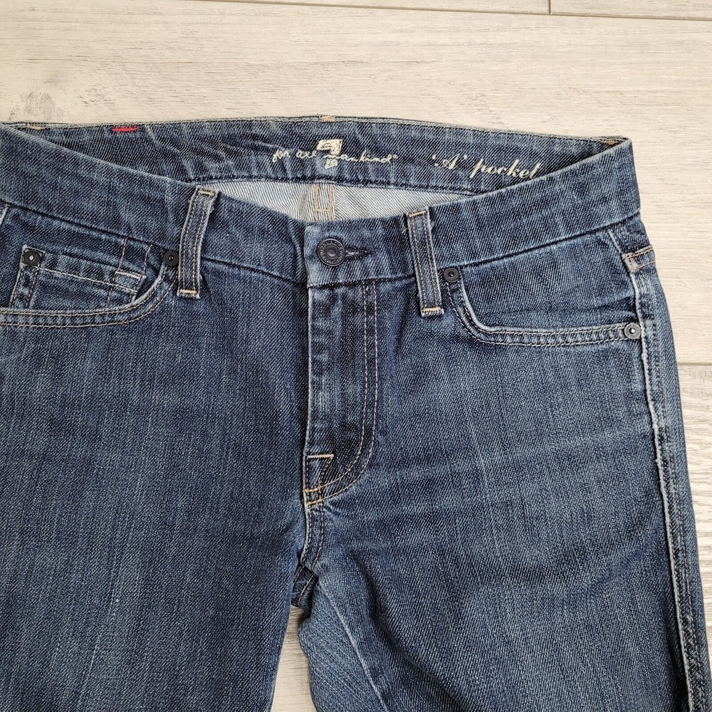 7 FOR ALL MANKIND Jeans Womens 27 "A Pocket" Boot Cut Demin Flare Cowboy Western - Picture 5 of 16